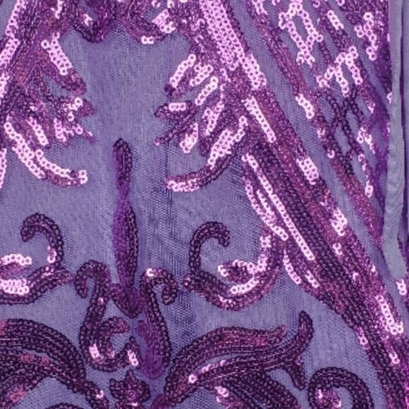 Purple Sequined Party Dress - Picture 9 of 10